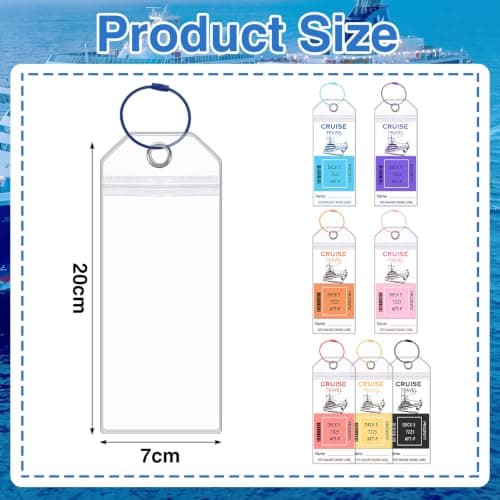 10 Pack Cruise Luggage Tag Holders, Waterproof PVC with Steel Loops — view 2