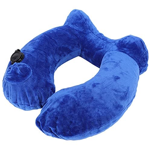 GETKIVA Inflatable Travel Neck Pillow U Shaped 4 Pack 32 x 30 x 10 cm One Press Auto Inflate Portable Neck Support (Blue) — view 4