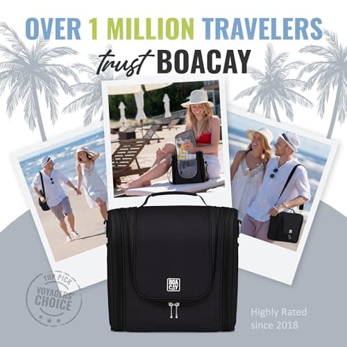 BOACAY Extra Large Hanging Travel Toiletry Bag for Women & Men, Makeup Bag, Shower & Wash Bag, Organiser for Cosmetics, Essentials, Travel Accessories — view 6