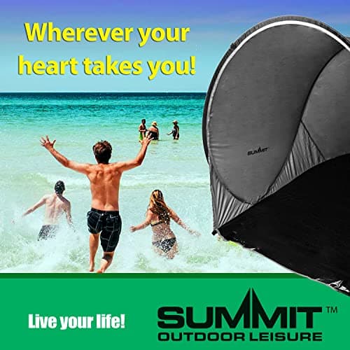 VFM e-Store - Easy-To-Assemble Black Pop Up Tent for Beach, Fishing, and Camping - Perfect Shelter for Picnics, Festivals, and Summer Break - Portable and Ideal for Holiday Survival Equipment — view 5