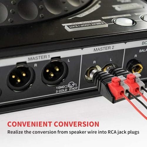 RCA to Speaker Wire Adapter 2 Pack – Audio Male Connector Plug for CCTV Security Systems – Spring Press Terminal Block for Home Theater & Subwoofer Installation – Solderless Audio Video Converter — view 5