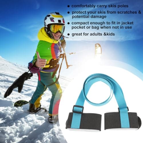 Snowboard Carrying Strap for Ski Board, Portable Nylon Blue — view 6