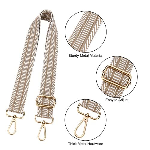 Aucuu Luggage Straps, Wide Shoulder Strap Adjustable Crossbody Bag Strap with Metal Swivel Hooks, Replacement Handbag Belt for Crossbody Bag, Luggage, Laptop and Duffle - 3.8CM Yellow — view 2
