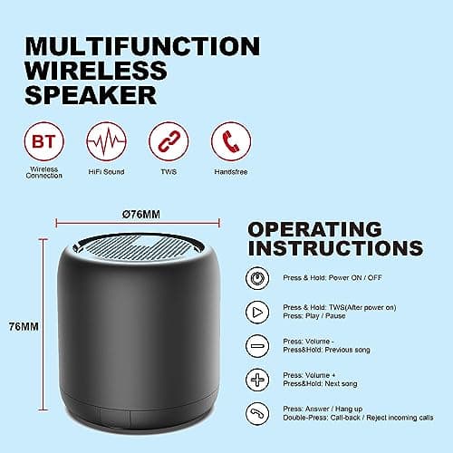 FAYAZ Portable Wireless Bluetooth Speaker - 24-Hour Playtime, 10M Range, Enhanced Bass, IPX4 Waterproof, Bluetooth 5.0 for Outdoor, Sport, Travel, Home — view 3