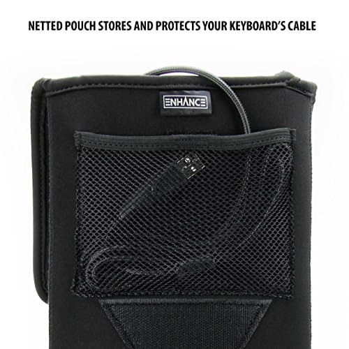 ENHANCE Keyboard Sleeve Travel Case for Full-Size Mechanical and Standard Gaming Keyboards up to 18 Inches with Rugged Neoprene Construction, Zipper Mouse Storage and Cable Storage Pouch — view 5