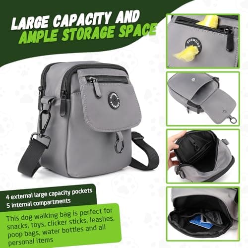 COOWONE Waterproof Dog Walking Bag Crossbody Bags Dog Treat Pouch for Pet Training, Puppy Treat Tote, Treat Bag, Dog Mom Purse… — view 3