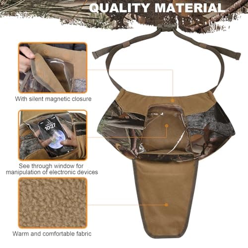 Men’s Camo Shaped Hand Muf, Zipper Hand Warmers with Viewing Window Design, Insulated Warmer, Outdoor Hunting Camouflage Hand Muf — view 5