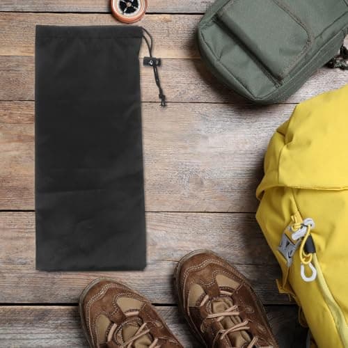 Happyyami Trekking Pole Storage Bag Foldable Carry Pouch for Folding Walking Stick Drawstring Closure Holds up to 2 Trekking Poles for Hiking Camping Travel and Climbing — view 6