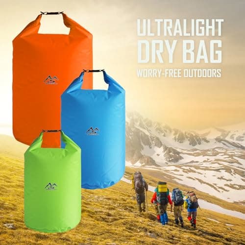 Sadodo Waterproof Dry Bag Set,Pack of 3PCS 5L 10L 20L Ultralight Camp Bags — view 3