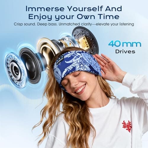 LC-dolida Sleep Headphones Headband with HiFi Speakers for Travel & Yoga — view 3