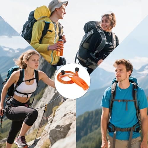 Zenfony 4 Pack Emergency Whistles, Super Loud Orange Safety Whistles with Reflective Lanyards for Camping, Hiking, Boating, Mountaineering and Outdoor Signalling — view 6