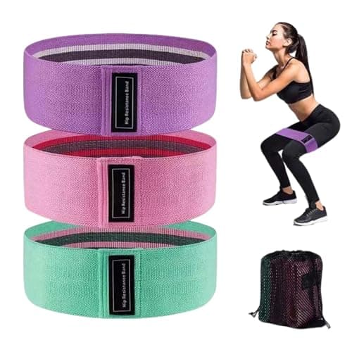3PCS Fabric Resistance Bands Set for Glutes, Yoga, Legs & Pilates