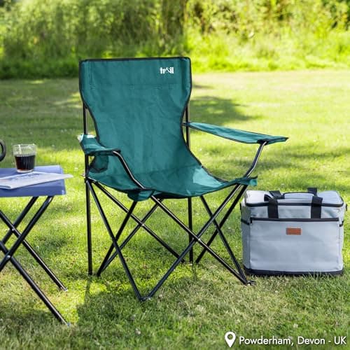 Trail Folding Camping Chair with Cup Holder, Teal — view 2