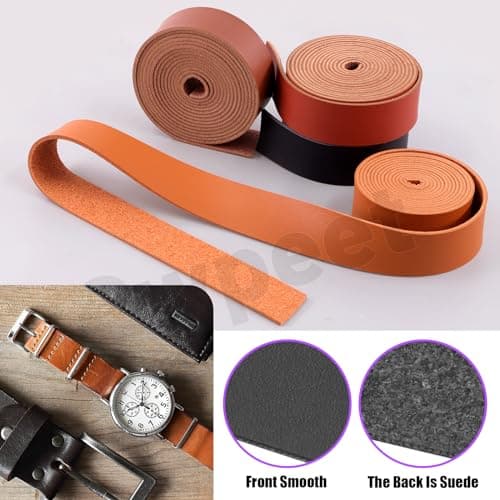 Swpeet Leather Strap for DIY Craft Projects (Black) — view 5