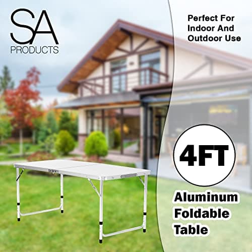 SA Products Folding Table 4ft - 1.2m Heavy Duty Plastic Outdoor Work Top — view 5