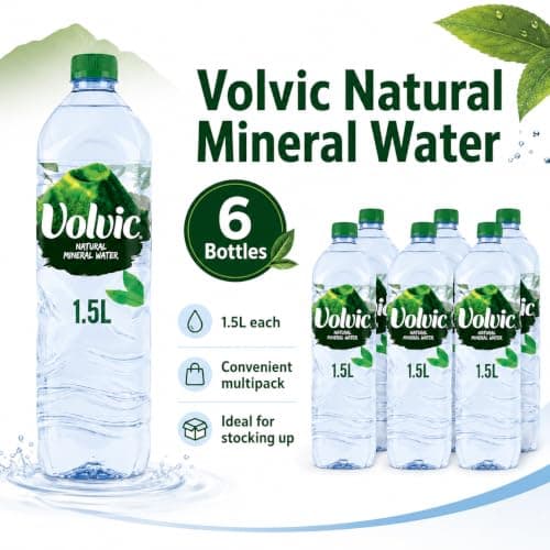 Volvic Natural Mineral Water 1.5L x 6 Bottles | Still Bottled Water | 9 Litres Total | Large Family Multipack | Ideal for Home, Office, Work, Travel & Everyday Hydration — view 6