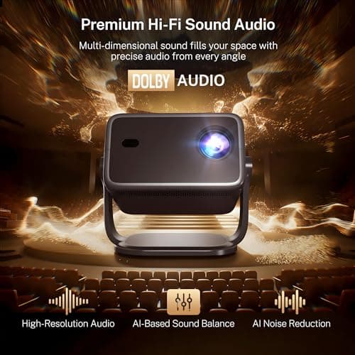 Smart Projector with Android 14 Hi-Res Audio, Native 1080P FHD 4K Supported — view 6