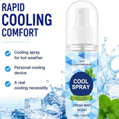 Peppermint Cooling Body Spray & Face Mist -, rapid coolness, travel size outdoor cooling gear,outside workers essentials for summer cooling stuff,keeping cool in hot weather outside (2pcs) — view 4