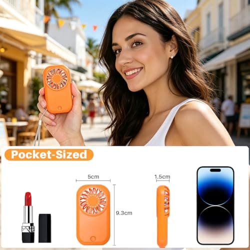 Ciaien Mini Handheld Turbo Fan,56g Pocket Fan with 11000 RPM Max Speed — view 5