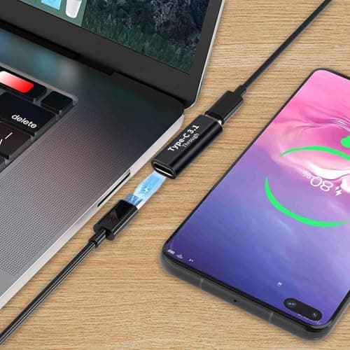 USB C Female To Female Adapter - Type-C Coupler, Aluminum Alloy Females Connector, 10Gbps Data Transfer Adapter For Phones Tablets Laptops Provides Stable Connection For Travel — view 2