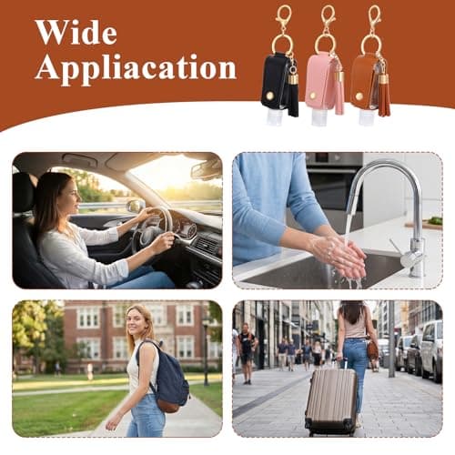 guduling 3 Pcs Hand Sanitiser Keyring,30 ml Hand Sanitiser with Clip, with Clip – Refillable Mini Hands Sanitizer Keychain for Travel, Lotion, Liquid Soap or Shampoo (Black, Pink, Brown) — view 4
