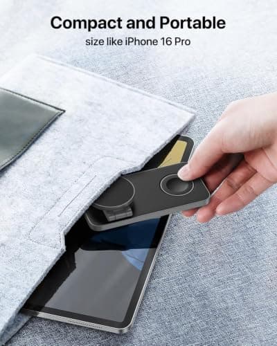 3 in 1 Wireless Charging Station for Apple Devices, Magnetic Foldable Travel Fast Charger Stand Compatible with MagSafe for iPhone Air/17/16/15/14/13/12 Series, Apple Watch & AirPods Pro/4/3/2-Black — view 4