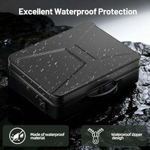 Starlink Mini Case, Portable Shockproof EVA Starlink Case Travel Organizer Storage Bag Protective Waterproof with Carrying Handle for Starlink Mini Router & Accessories (Black) — view 6