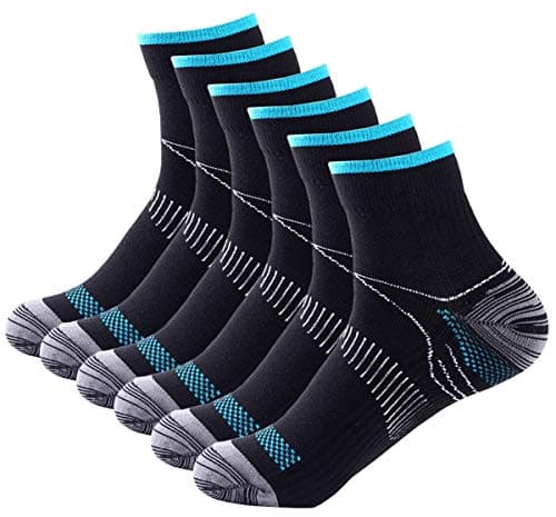 JOHNDA 6 Pairs Compression Socks for Men and Women, Plantar Fasciitis Arch Support Foot Relieve Pain Supports Heel