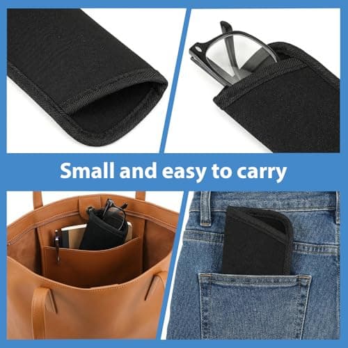 Quilax 8 Pack Soft Glasses Case for Men, EVA Material Eyeglass Cases, Black Glasses Case Fabric, Slip-In Design for Travel — view 5
