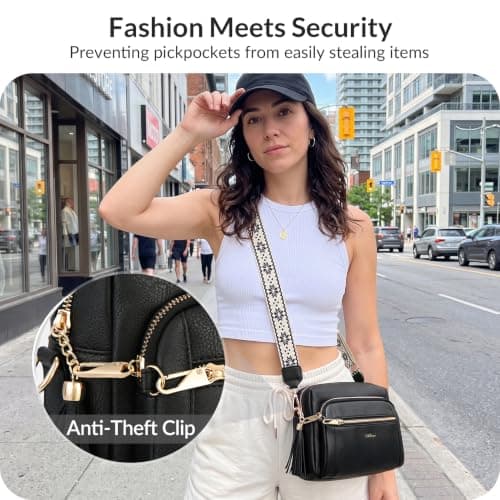HILAEX Crossbody Bags for Women Anti-Theft Function, 26 x 10 x 20 CM Black — view 4