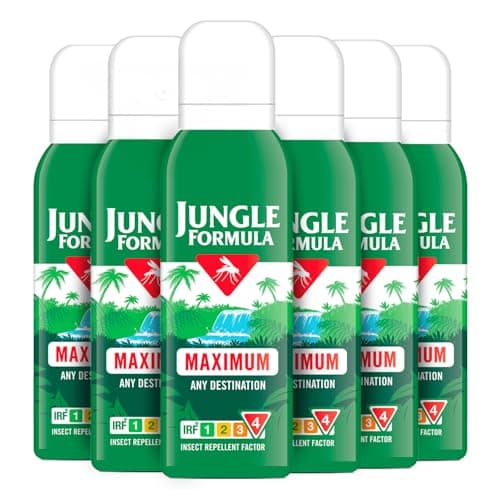 Jungle Formula Maximum 50% DEET Insect Repellent, 6 x 125ml Aerosols