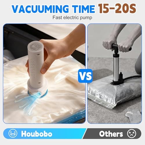 12 Pack Vacuum Storage Bags for Clothing Travel with Cordless Electric Pump — view 4