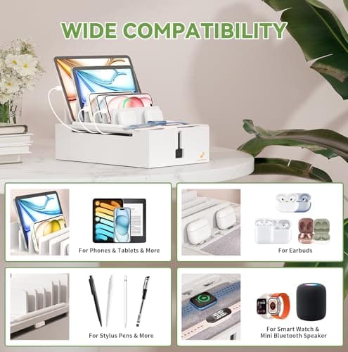 Pezin & Hulin Bamboo Charging Station for Multiple Devices White — view 6