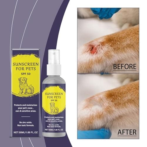 Physical Sunscreen Spray for Water- Outdoor Travel Sensitive Formula for Dogs and Cats Portable 50ml Bottle (Yellow, 11.6x3.1x3.1CM) — view 2