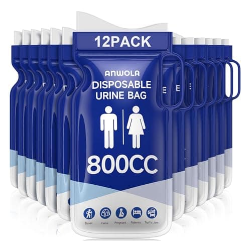ANWOLA Portable Urinal for Men,Disposable Urine Bags with Handle,Emergency Toilet Pee Bags,Vomit Bag Travel Urinals for Men,Women,Pregnant,Patient,Kids,Travel,Car,Camping,Hiking (12, Blue)