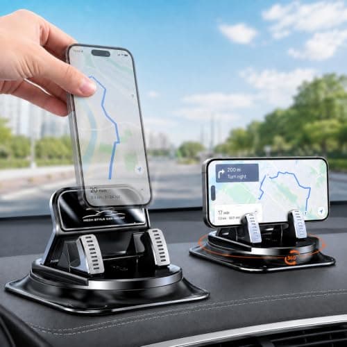 Car Phone Mount for Dashboard, 360 Degree Rotation Phone Holder for Cars