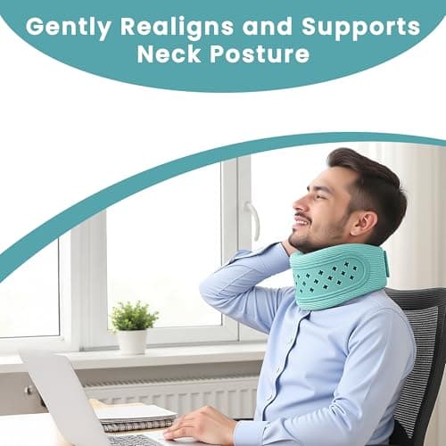 Neck Brace for Neck Pain and Support, Neck Support for Neck Pain Breathable Cervicorrect Brace Adjustable Soft Silicone Foam, Cervical Collar for Sleeping, Relieving Spinal Pain Pressure (Mint) — view 6
