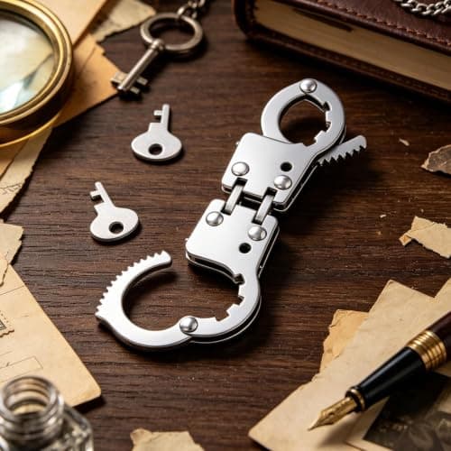 Metal Handcuffs for Grownups Realistic Pretend Play Relaxing with Keys — view 2
