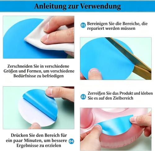 WADY Pack of 20 Self-Adhesive Repair Patches Pool for Swimming Pools, PVC Pool Repair Kit, Self-Adhesive Underwater Repair Pool Patches for Water Bed, Swimming Pools, Inflatable Boat — view 3