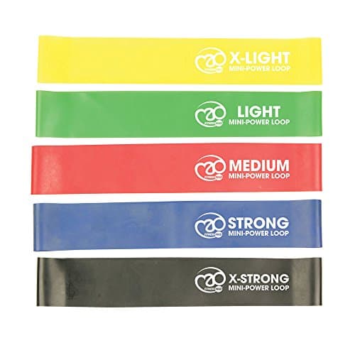 Fitness Mad Mini Power Loops, 5 Levels of Resistance, Workout Bands with Free Travel Bag, Exercise Loops for Home Gym, Yoga & Fitness,Yellow,Extra Light,FPMINIXL — view 2