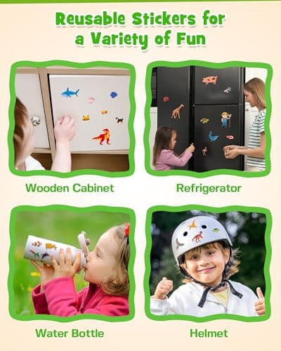 D-FantiX 3D Puffy Sticker Reusable Sticker Books for Kids Ages 3-8 — view 6