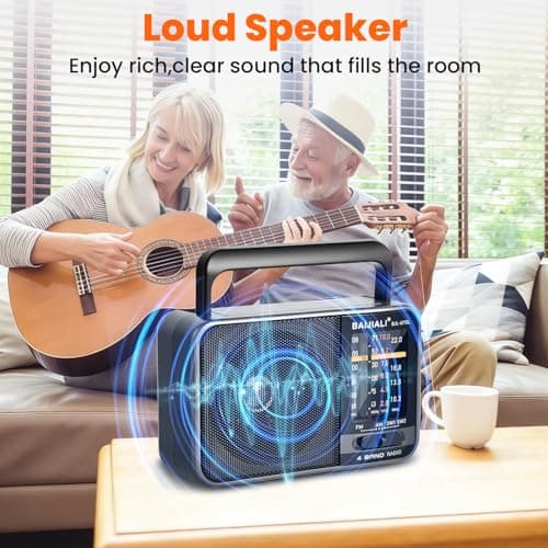 BAIJIALI Solar-Powered Portable Radio,Built-in Rechargeable Battery/USB-C — view 6