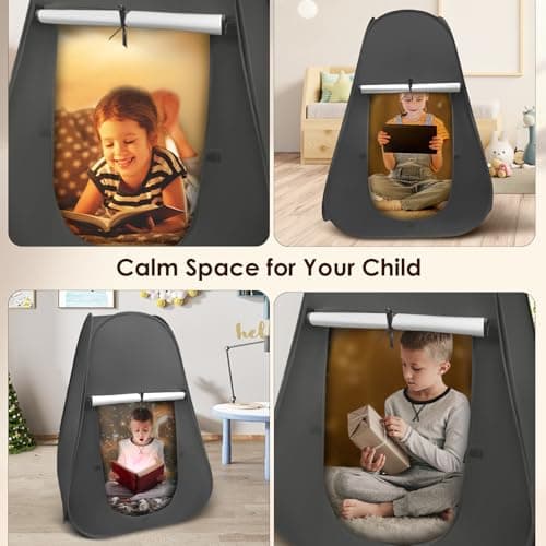 Neulriscn Sensory Tent, Pop Up Tent for Autism Kids, Calming Down Sensory Den for Autistic Children, Blackout Calm Corner for Anxiety Relief with Travel Carry Bag, Play and Relax Black Out Corner — view 6