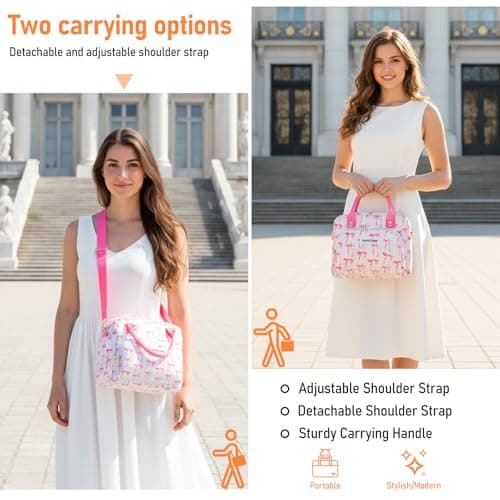 TXBOBECO Insulated Lunch Bags for Women, 11.5L Corduroy Cool Bag Large Lunch Box Bag, Adults Girls Packed Lunch Box Tote Bags with Shoulder Strap, Soft Cooler Picnic Bagsfor Work School Picnics — view 6