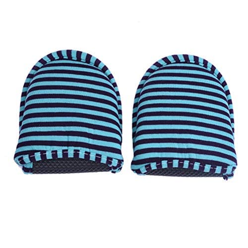 Odorkle 1 Pair of Slippers, Disposable Slippers Soft Cotton Foldable Travel with Antislip Sole for Home Hotel (teal blue stripes — view 2