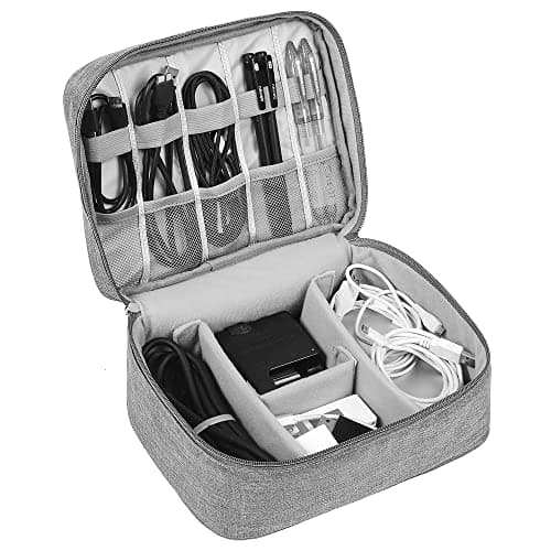 HCFGS Travel Cable Organiser Bag, Electronics Accessories Organizer Bag, Universal Carry Travel Gadget Bag for Cables, Power Bank,USB Drive, Charger Hard Disk (Gray)