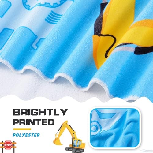 WERNNSAI Truck Microfibre Beach Towel for Kids, 76 x 150cm Bath Towel — view 3