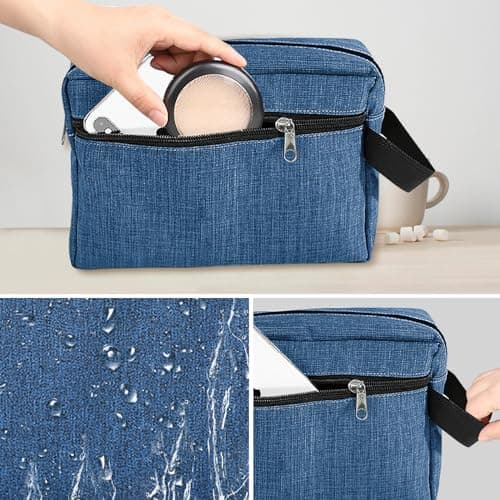 Toiletry Bag for Men,Portable Travel Wash Bag,Oxford Fabric Waterproof and Scratch-Resistant Zipper Design,Small Body and Large Capacity Cosmetic Bag Resistant Hanging Toiletry Travel Bag — view 4