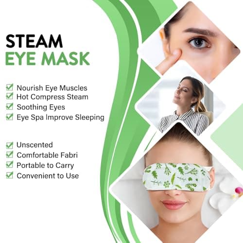 Minidiva Steam Eye Mask for Dry Eyes, 30Pcs Self Heating Spa Warm Eye Mask Relax Sleep Mask, Disposable Heated Eye Mask for Dark Circles Eye Fatigue, Relieve Stress Eye Fatigue (Unscented) — view 4