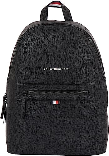 Tommy Hilfiger Men’s Essential PU Hand Luggage Backpack, Black (Black), One Size